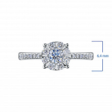 Sterling Silver Ring with 23 Round-Cut Lab-Created Diamonds 0.453 CT.TW