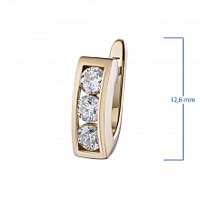 14K Rose Gold Earrings with 6 Round-Cut Lab-Created Diamonds 0.917 CT.TW