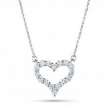 14K White Gold Necklace with 16 Round-Cut Lab-Created Diamonds 0.644 CT.TW