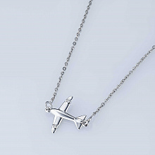 Sterling Silver Necklace with 2 Round-Cut Lab-Created Diamonds 0.014 CT.TW