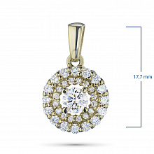14K Yellow Gold Pendant with 33 Round-Cut Lab-Created Diamonds 0.745 CT.TW