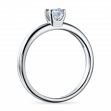 Sterling Silver Ring with 1 Round-Cut Lab-Created Diamond 0.284 CT.TW