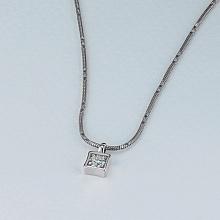 Sterling Silver Pendant with 1 Round-Cut Lab-Created Diamond 0.204 CT.TW