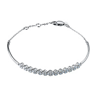 14K White Gold Bracelet with 40 Round-Cut Lab-Created Diamonds 1.249 CT.TW - изображение 1