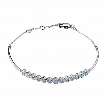 14K White Gold Bracelet with 40 Round-Cut Lab-Created Diamonds 1.249 CT.TW