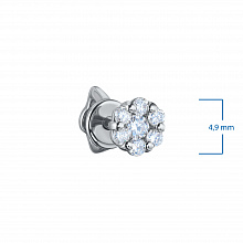 14K White Gold Earring Studs with 14 Round-Cut Lab-Created Diamonds 0.295 CT.TW