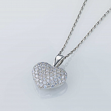 Sterling Silver Pendant with 64 Round-Cut Lab-Created Diamonds 0.735 CT.TW