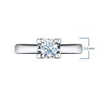 White Gold Ring with 1 Round-Cut Lab-Created Diamond 1.03 CT.TW - изображение 2