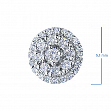 14K White Gold Earring Studs with 58 Round-Cut Lab-Created Diamonds 1.398 CT.TW