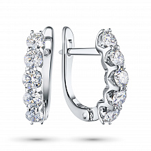 14K White Gold Earrings with 10 Round-Cut Lab-Created Diamonds 1.169 CT.TW