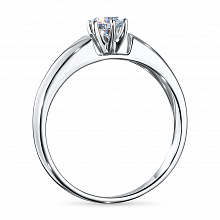 14K White Gold Ring with 1 Round-Cut Lab-Created Diamond 1.15 CT.TW
