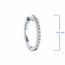 Sterling Silver Earrings with 20 Round-Cut Lab-Created Diamonds 0.293 CT.TW