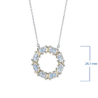 14K White and Yellow Gold Necklace with 16 Round-Cut Lab-Created Diamonds 0.576 CT.TW - изображение 3