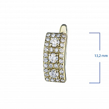 14K Yellow Gold Earrings with 62 Round-Cut Lab-Created Diamonds 0.742 CT.TW