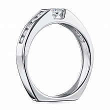 14K White Gold Ring with 11 Round-Cut Lab-Created Diamonds 0.794 CT.TW