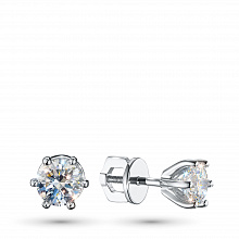 14K White Gold Earring Studs with 2 Round-Cut Lab-Created Diamonds 1.457 CT.TW