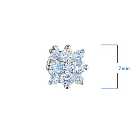 Sterling Silver Earring Studs with 18 Round-Cut Lab-Created Diamonds 0.514 CT.TW - изображение 2