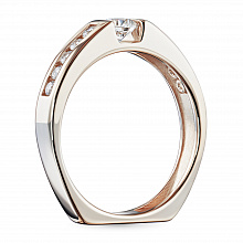 14K Rose Gold Ring with 11 Round-Cut Lab-Created Diamonds 0.774 CT.TW
