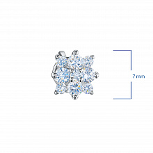Sterling Silver Earring Studs with 18 Round-Cut Lab-Created Diamonds 0.52 CT.TW