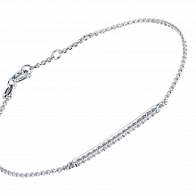 14K White Gold Bracelet with 16 Round-Cut Lab-Created Diamonds 0.195 CT.TW