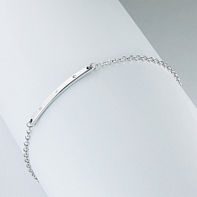 Sterling Silver Bracelet with 3 Round-Cut Diamonds 0.018 CT.TW