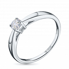Sterling Silver Ring with 1 Round-Cut Lab-Created Diamond 0.276 CT.TW