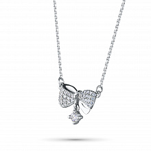 Sterling Silver Necklace with 35 Round-Cut Lab-Created Diamonds 0.313 CT.TW