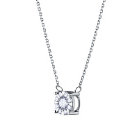 14K White Gold Necklace with 9 Round-Cut Lab-Created Diamonds 0.321 CT.TW - изображение 2