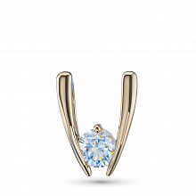 14K Yellow Gold Pendant with 1 Round-Cut Lab-Created Diamond 0.345 CT.TW