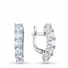 14K White Gold Earrings with 10 Round-Cut Lab-Created Diamonds 1.323 CT.TW