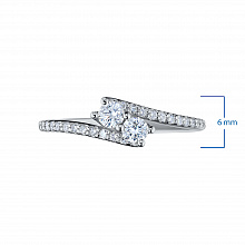 Sterling Silver Ring with 28 Round-Cut Lab-Created Diamonds 0.313 CT.TW