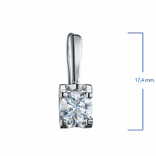 14K White Gold Earrings with 2 Round-Cut Lab-Created Diamonds 1.829 CT.TW