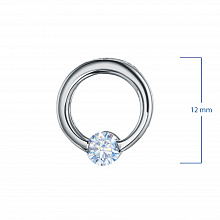 Sterling Silver Pendant with 1 Round-Cut Lab-Created Diamond 0.26 CT.TW