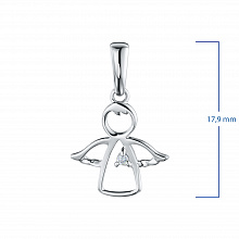 Sterling Silver Pendant with 1 Round-Cut Lab-Created Diamond 0.016 CT.TW