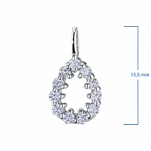 Sterling Silver Pendant with 11 Round-Cut Lab-Created Diamonds 0.315 CT.TW