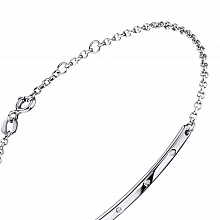 Sterling Silver Bracelet with 3 Round-Cut Diamonds 0.018 CT.TW
