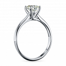 White Gold Ring with 1 Round-Cut Diamond 0.7 CT.TW