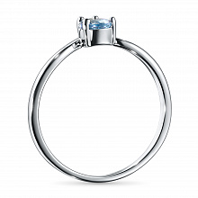 Sterling Silver Ring with 1 Pear-Cut Topaz 0.445 CT.TW