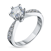 14K White Gold Ring with 11 Round-Cut Lab-Created Diamonds 0.808 CT.TW - изображение 1