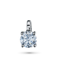 14K White Gold Pendant with 1 Round-Cut Lab-Created Diamond 0.713 CT.TW - изображение 1
