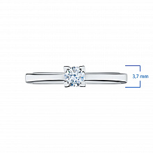 14K White Gold Ring with 1 Round-Cut Lab-Created Diamond 1.045 CT.TW