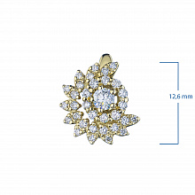 14K Yellow Gold Earrings with 66 Round-Cut Lab-Created Diamonds 0.916 CT.TW