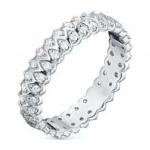 14K White Gold Ring with 66 Round-Cut Lab-Created Diamonds 0.569 CT.TW