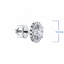 14K White Gold Earring Studs with 34 Round-Cut Lab-Created Diamonds 3.45 CT.TW