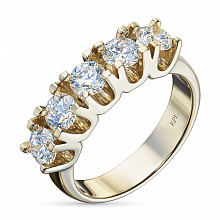 14K Yellow Gold Ring with 7 Round-Cut Lab-Created Diamonds 2.667 CT.TW