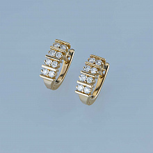 14K Yellow Gold Earrings with 16 Round-Cut Lab-Created Diamonds 0.636 CT.TW