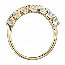 14K Yellow Gold Ring with 7 Round-Cut Lab-Created Diamonds 0.996 CT.TW