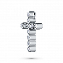 14K White Gold Pendant with 11 Round-Cut Lab-Created Diamonds 0.408 CT.TW