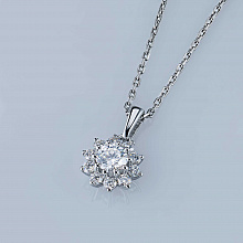 14K White Gold Pendant with 11 Round-Cut Lab-Created Diamonds 0.694 CT.TW