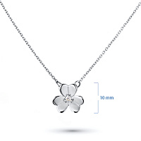 14K White Gold Necklace with 1 Round-Cut Lab-Created Diamond 0.016 CT.TW - изображение 3
